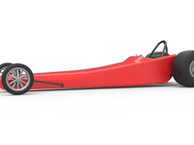 Dragster with Turbonique drag axle Scale 1 to 25 3D print model