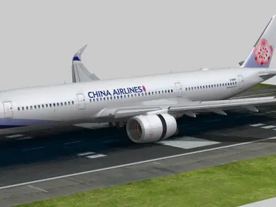Airbus A350-900 XWB China airlines livery Low-poly 3D model