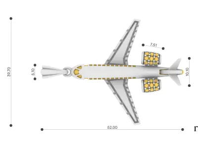 Aeroplano airplane with key ring 3D print model