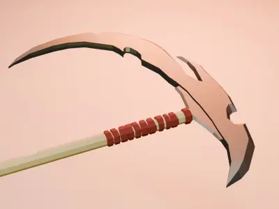 Lowpoly Reaper Embrace 3D Lowpoly Scythe Model Free 3D model