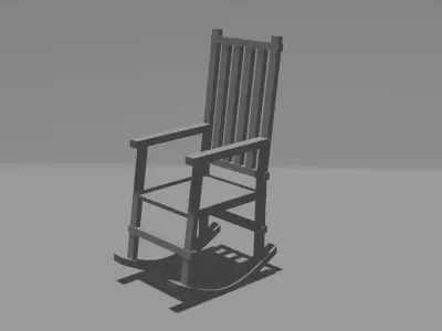 Rocking Chair with Pillow Free low-poly 3D model