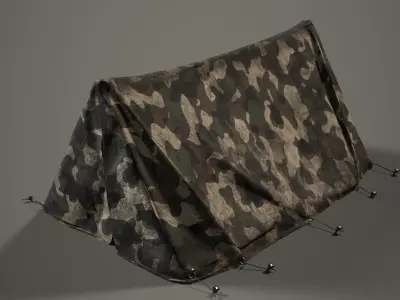 Army Tent Low-poly 3D model