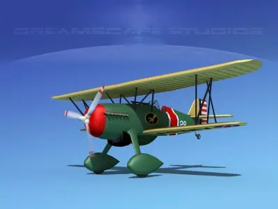 Curtiss P-6E Hawk V05 3D model