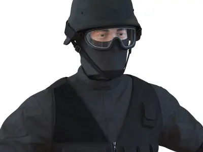 SWAT Man Mediterranean Rigged for Maya 3D model