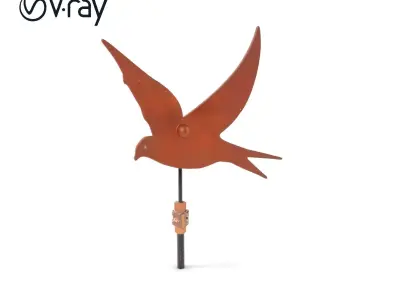 Rustic Metal Bird Weathervane D Model Pack Low-poly 3D model