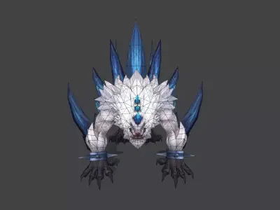 wolf demon Low-poly 3D model