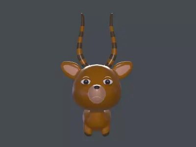 Impala cartoon Rigged model Low-poly 3D model