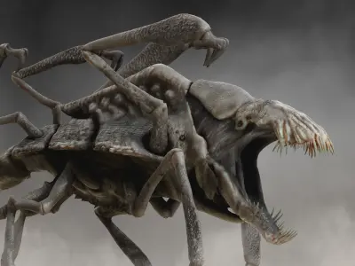 Clovefield parasite Low-poly 3D model