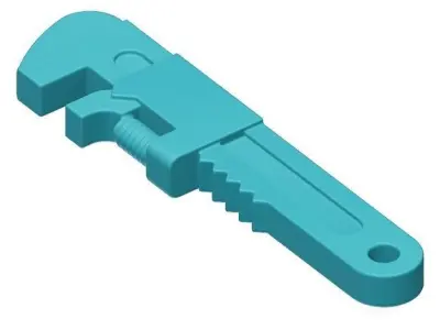 Plastic Pipe Wrench Toy 3D model