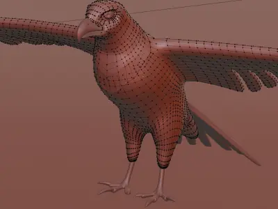 Eagle Retopologised 3D Model with NPR materials 3D model