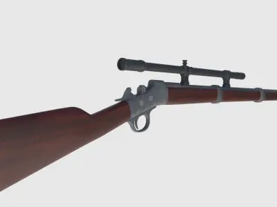 Remington Rolling Block Rifle - Game Ready Low-poly 3D model