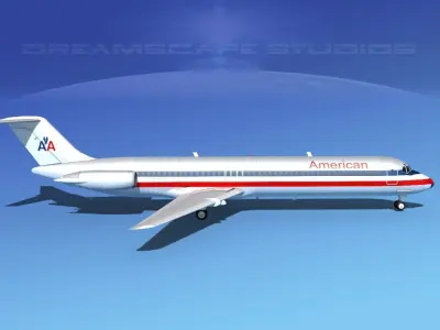 Douglas DC-9-50 American 3D model