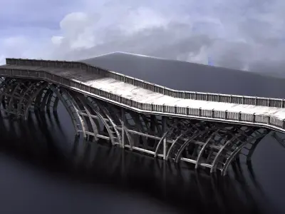 Dark Epic Fantasy Patterned bridge Historic 3D model