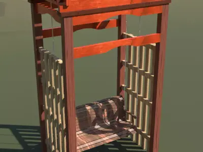 wooden swing bench 3D model