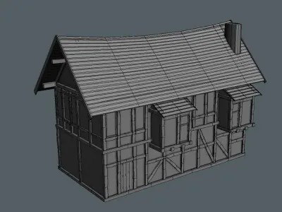 High Quality Medieval house - Building J Low-poly 3D model