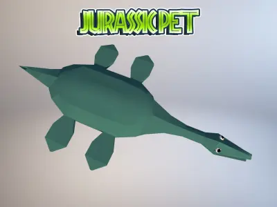 Macroplata jurassic pet Low-poly 3D model