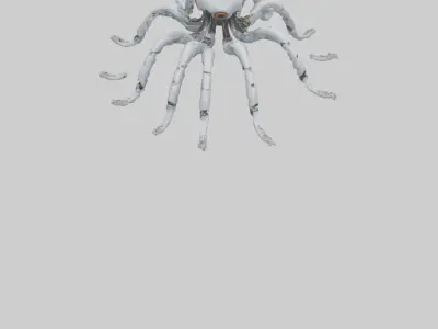 Robot version of a robot squid model Low-poly 3D model