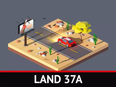 land 37A Low-poly 3D model