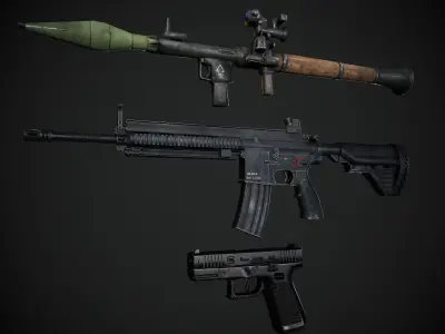 Realistic Weapons Collection Low-poly 3D model