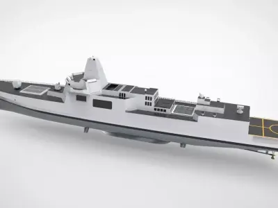 Type 055 destroyers ship 3D model