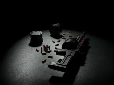 Corpse Sweeper Semi-Automatic Shotgun Low-poly 3D model