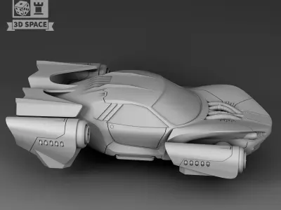 Futuristic A car with jet engines 3D print model