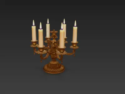 Realistic candlestick 3D model