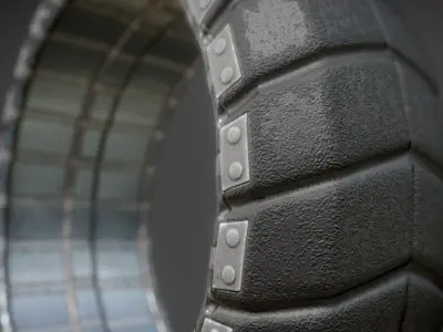 Futuristic Tire Old Version Low-poly 3D model