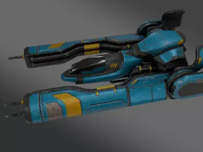 Sci-Fi Fighter Jet  - Game Ready  Low-poly 3D model