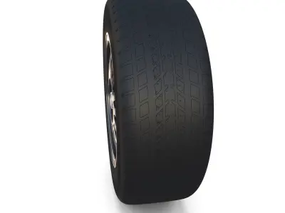 Generic Dark Alloy Wheel and Brake 3D model