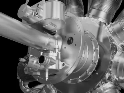 Bleriot star-shaped 9-cylinder flight engine 3D print model