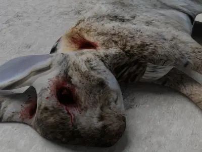 Dead rabbit Low-poly 3D model