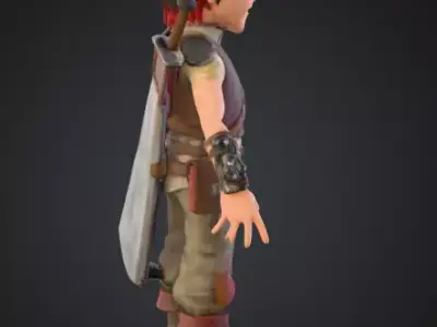 Roving Swordsman Low-poly 3D model