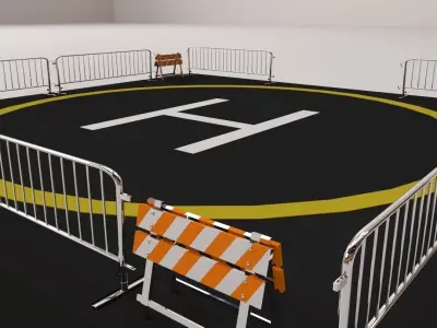 Helipad parking lot with letter h 3D model
