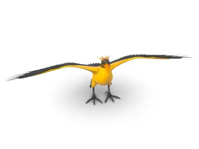 High Poly the Mythical Bird Predator Roc Low-poly 3D model