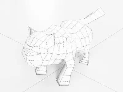 Cat cartoon 3d model  Low-poly 3D model