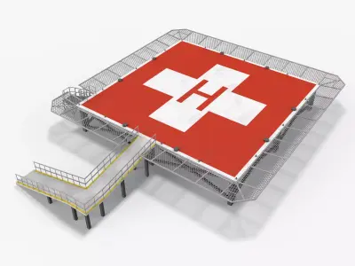 Helipad Hospital --319-- Low-poly 3D model