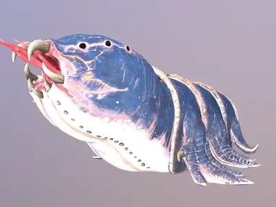 LAZY Giant Blue Worm Multi Action 3D model