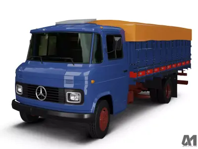 Mercedes benz 608D Low-poly 3D model