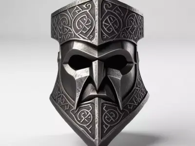 Ornate Dwarven Battle Mask 3D model