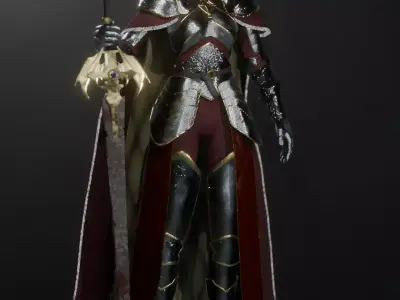 Fantasy Queen Original Character 3D Model Low-poly 3D model