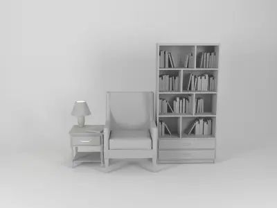 Furniture set Corner for readers Free 3D model