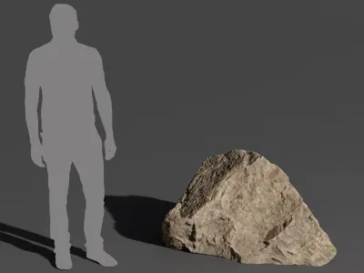  Streaked Wedged Large Rock Boulder Model 