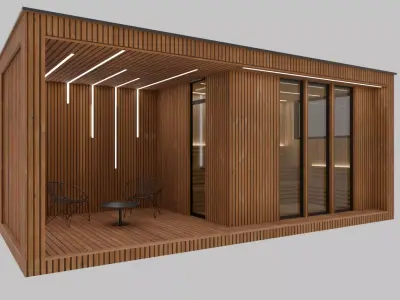 Modular outdoor sauna steam house bath house 3D model 3D model