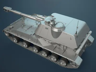 2S3 Akatsiya High-Poly 3D model