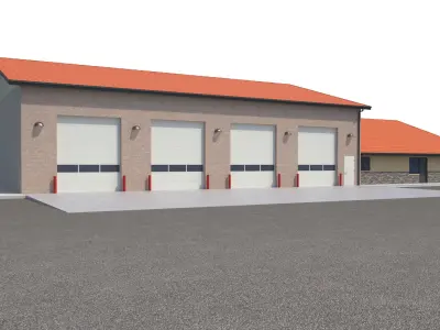 Commercial-037 Fire Station 3D model