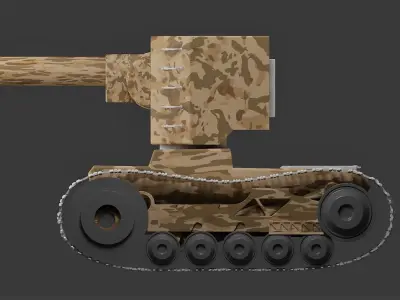 kv 2 heavy battle tank Free low-poly 3D model