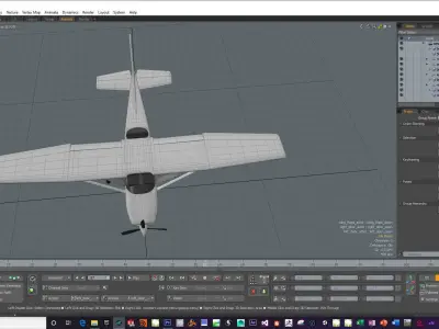 Cessna 182 video game model Rigged Animated PBR Substance sbsar 3D model