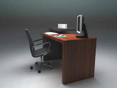FREE Modern reception desk 3d model Free 3D model