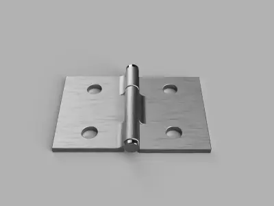 Simple Hinge with Four holes out of steel 3D model